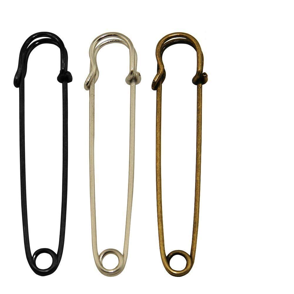 12pcs Extra-Large 4" Steel Safety Pins