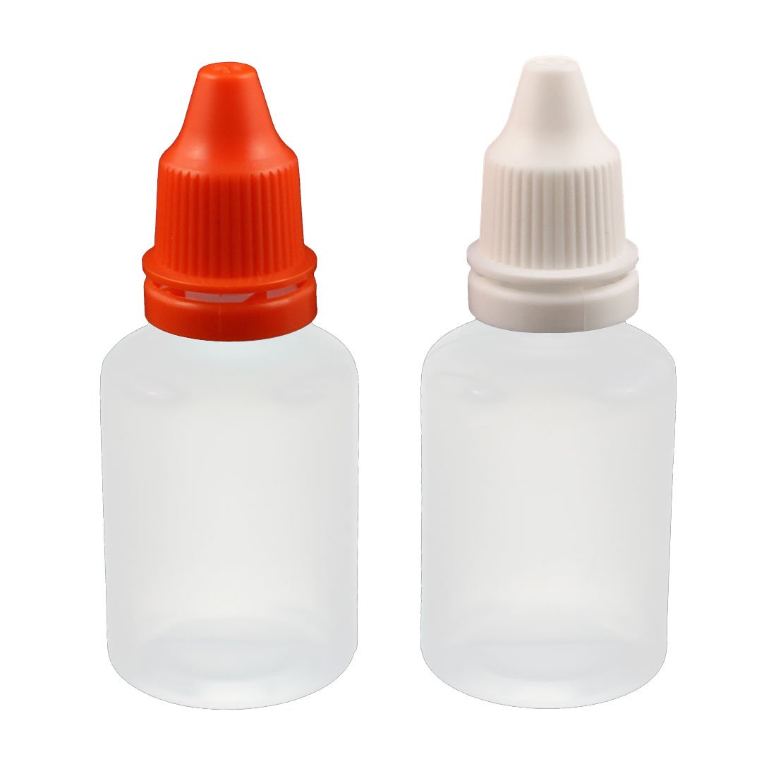 sourcingmap 20ml Dropper Clear Plastic Bottle Drop Eye Liquid Squeezable Empty Red Cap Set