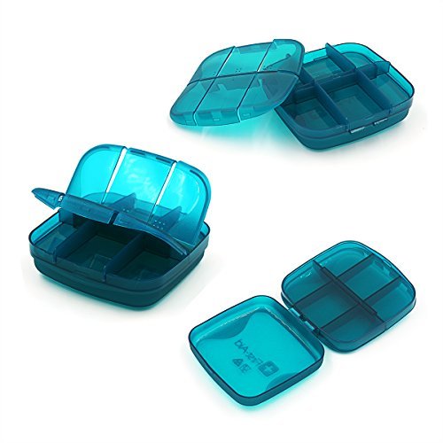 SHD Portable Pill Box Organizer , Travel Pill container,Large Medicine container with 7 Compartments PillsCase for Rescription, Medicine, Vitamin ,Storage Box Organizer for First Aid Kit