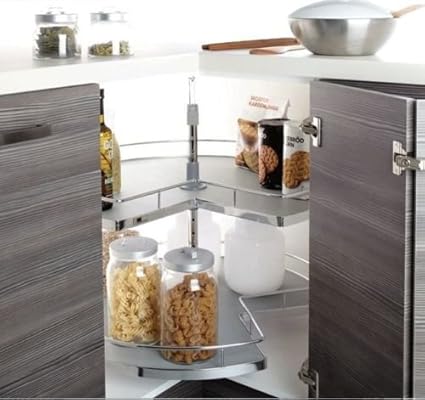 Adjustable 360 Rotation Kitchen 3 4 Carousel Storage Unit To Suit
