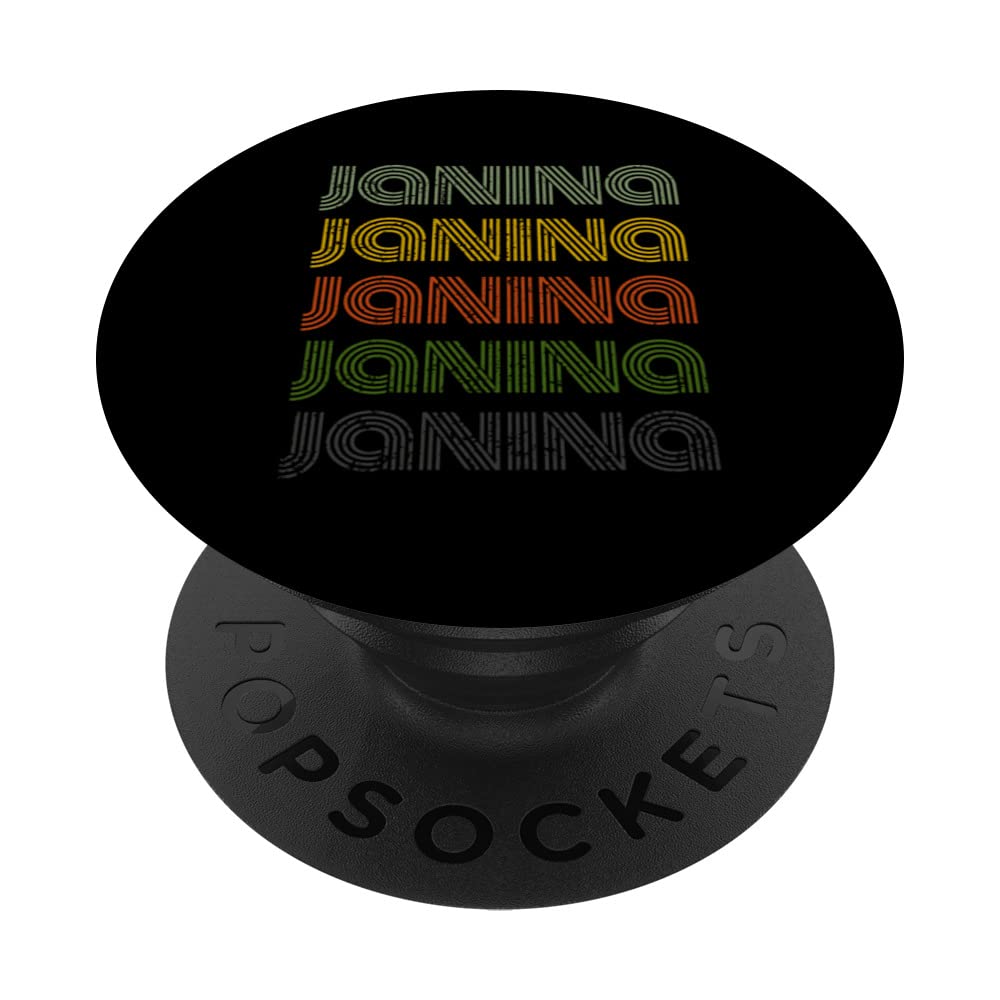 70s Vintage Personalized First Name Janina PopSockets Swappable PopGrip