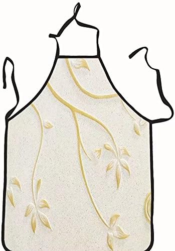 chanrancase tailored apron low relief cement thai style handcraft of ros Children, unisex kitchen apron, adjustable neck for barbecue 26.6x27.6+10.2(neck) INCH