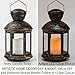 Bright Zeal 2-Pack Bronze Hexagon Decorative Lantern with LED Candle - LED Lanterns Battery Operated Decorative - Hanging Candle Lanterns Indoor - Outdoor Lanterns Decorative Vintage Lantern