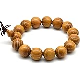 Zen Dear Natural Golden Sandalwood Mexican Bocote Mala Prayer Bead Bracelet Link Wrist Necklace Mala Beads