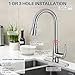 Motion Sensor Kitchen Faucet with Sprayer - Brushed Nickel No Touch Touchless Faucets Stainless Steel Single Handle Spot Resist by BOHARERS