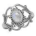 Silvershake Natural Moonstone 925 Sterling Silver Victorian Style Rope Ring