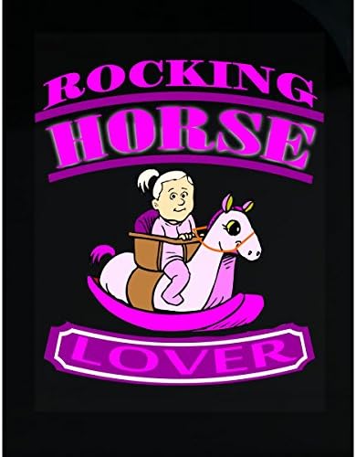 Rocking Horse Ridden By Baby Girl For Horse Or Pony Lovers2 - Sticker