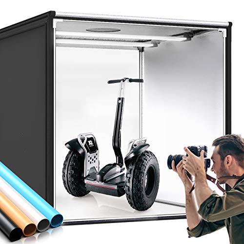 【2023最新】超大型 撮影ボックス5500K 撮影キット SAMTIAN 104x104x104cm 4色背景シート（黒・白・青・黄） 撮影ブース 撮影スタジオ 126個撮影ledライト 15000LM 高輝度 スタジオボックス プロな撮影セット 無段階調光可能 ディフューザー布付き 撮影照明用ボックライト 調光器付き マルチアングル撮影可能 CRI≥95 折り畳み式 写真ビデオ用セット