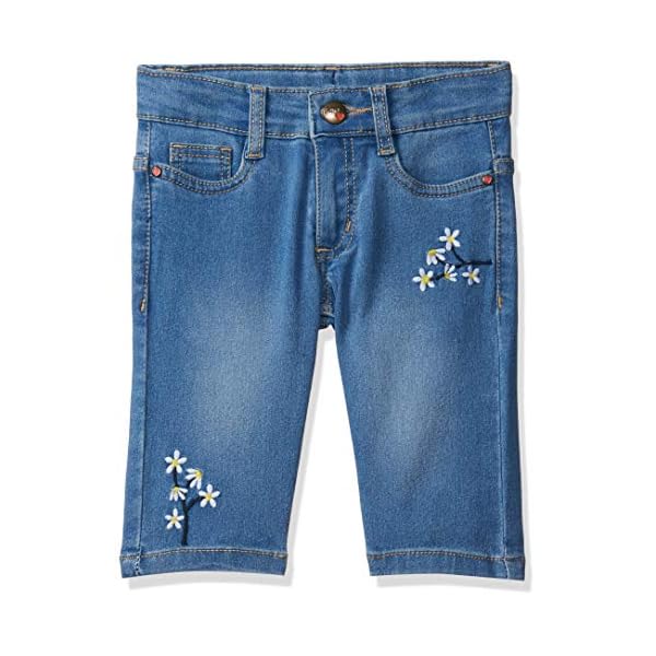 EASYBUY Girl's Capri Regular Jeans 