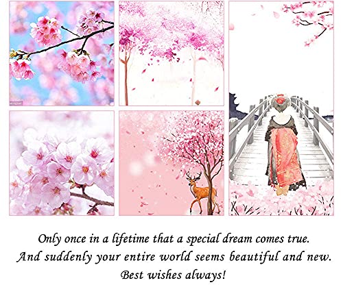 Cherry Blossom Pop Up Card, Bohang Wedding Anniversary Popup Card Greeting Card for Her on Mothers Day, Valentine, Birthday, Anniversaries, Wedding