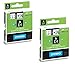 DYMO 41913 High-Performance Permanent Self-Adhesive D1 Polyester Tape for Label Makers, 3/8-inch, Black print on White, 23-foot Cartridge - 2 pack