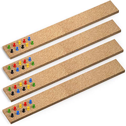 Premium Cork Bulletin Bar Strip 2" x 15" 1/2" Thick Frameless Cork Board Strip for Office