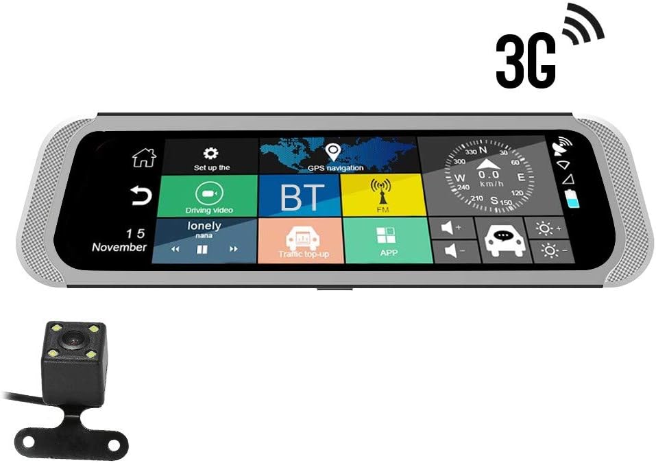 Oliwui HD Car Rearview Mirror DVR Video Recorder Dash Cam Recorder with 2 Cameras Dash Cam Camera