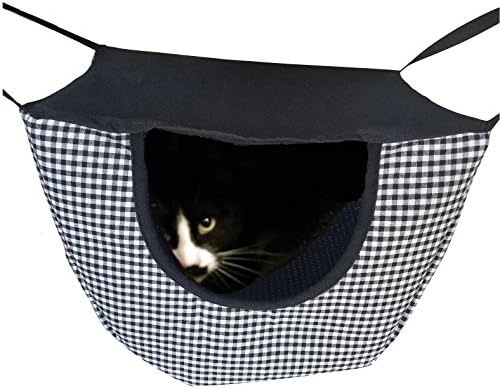 Hanging Cat Hammock Hideaway Edition: Great for Ferrets Too! Attach to Chair / Cage / Tower - Great Nap Spot for Kitties