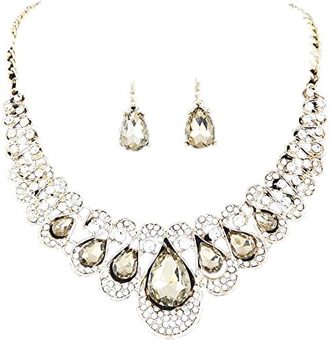 Clearance Deal! Hot Sale! Necklace,Womens Mixed Style Bohemia color Bib Chain Necklace Earrings Jewelry (Khaki)