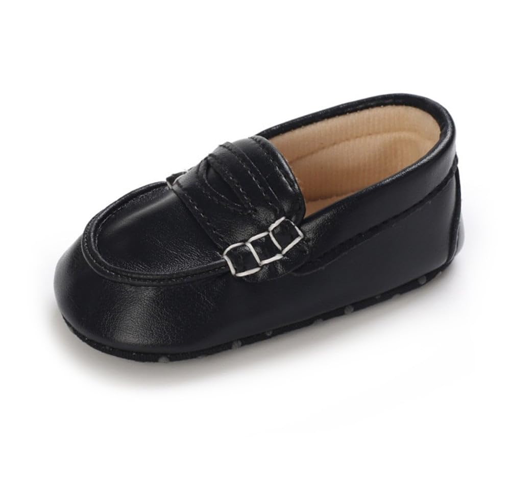 Photo 1 of LONSOEN Classic Baby Girls Boys Dress Oxford Loafers Infant Prewalk Shoes,BAY253 Black 12-18 Months