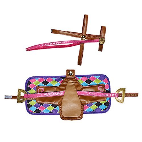 Build A Bear Workshop Horses & Hearts Riding Club Pink Geometric Saddle, Bridle & Blanket Set