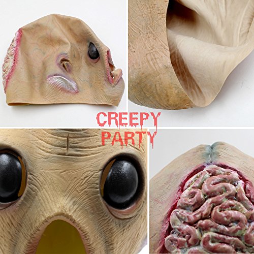 CreepyParty Deluxe Novelty Halloween Costume Party Latex Head Mask Alien