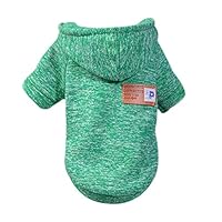 Clothes for Pet Dog Puppy Classic Hooded Sweater Clothes Winter Costume Apparel Dress Knitwear Dog Vest Cold Weather Coat Small Dog Pet Jacket for Dog Cat Puppy Dog Outfits Sweatshirt (Green, S)