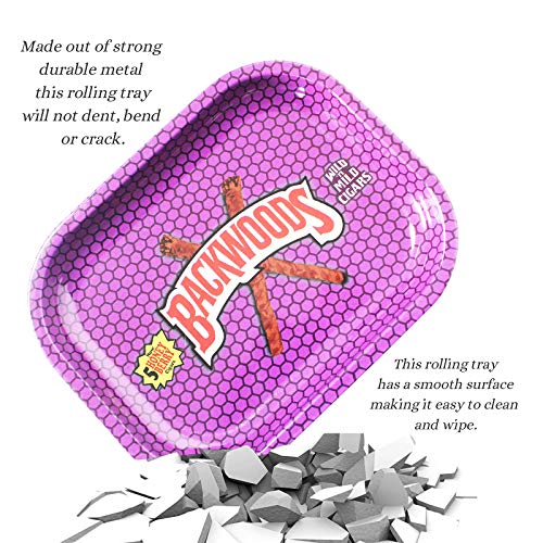 FANVA Rolling Tray with Magnetic Lid - Mini Metal Rolling Tray with Spill Proof Cover - Cute Decorative Tray - Perfect Storage for Home or On-The-Go-Small Size - 7\