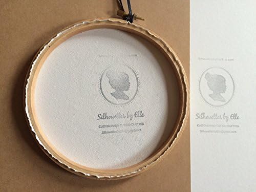 Custom Silhouette Embroidery Hoop Art - Black on Natural Cotton Canvas, Custom Silhouette Canvas Embroidery Hoop