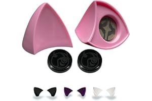 Helmet Flair MagNeatOhz Cat Ears for Helmet | Made in USA | Kitty Ear Helmet Accessory for Motorcycle Helmet, Bike Helmet, Ski Helmet | Magnetic & Interchangeable | Pair (Helmet Not Included)