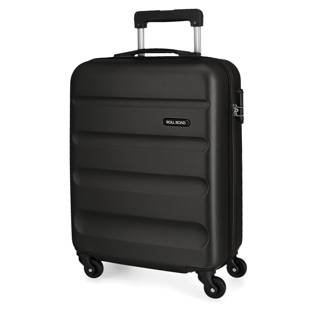 Roll Road Flex Black Cabin Suitcase 38 x 55 x 20 cm Rigid ABS Combination Lock 35 Litre 2.5 kg 4 Wheels Hand Luggage