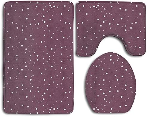 WANGJIAO12 NEW Snow On Purple Fabric Popular Bath 3-Piece Rug Set For Unisex