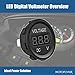 MOTOPOWER MP0610B LED Digital Display Voltmeter Waterproof for Boat Marine Vehicle Motorcycle Truck ATV UTV Car Camper Caravan Digital Round Panel - Blue