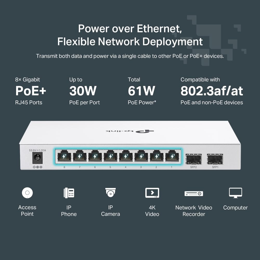 Tp-Link Festa Fs310Gp Network Switch - Management Interface Showing Port Status And Power Consumption