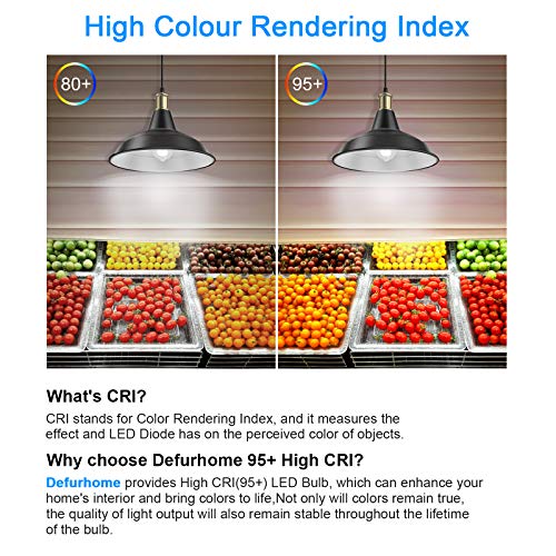 Defurhome LED Edison Bulbs 60W Equivalent, Daylight White 4000K, High