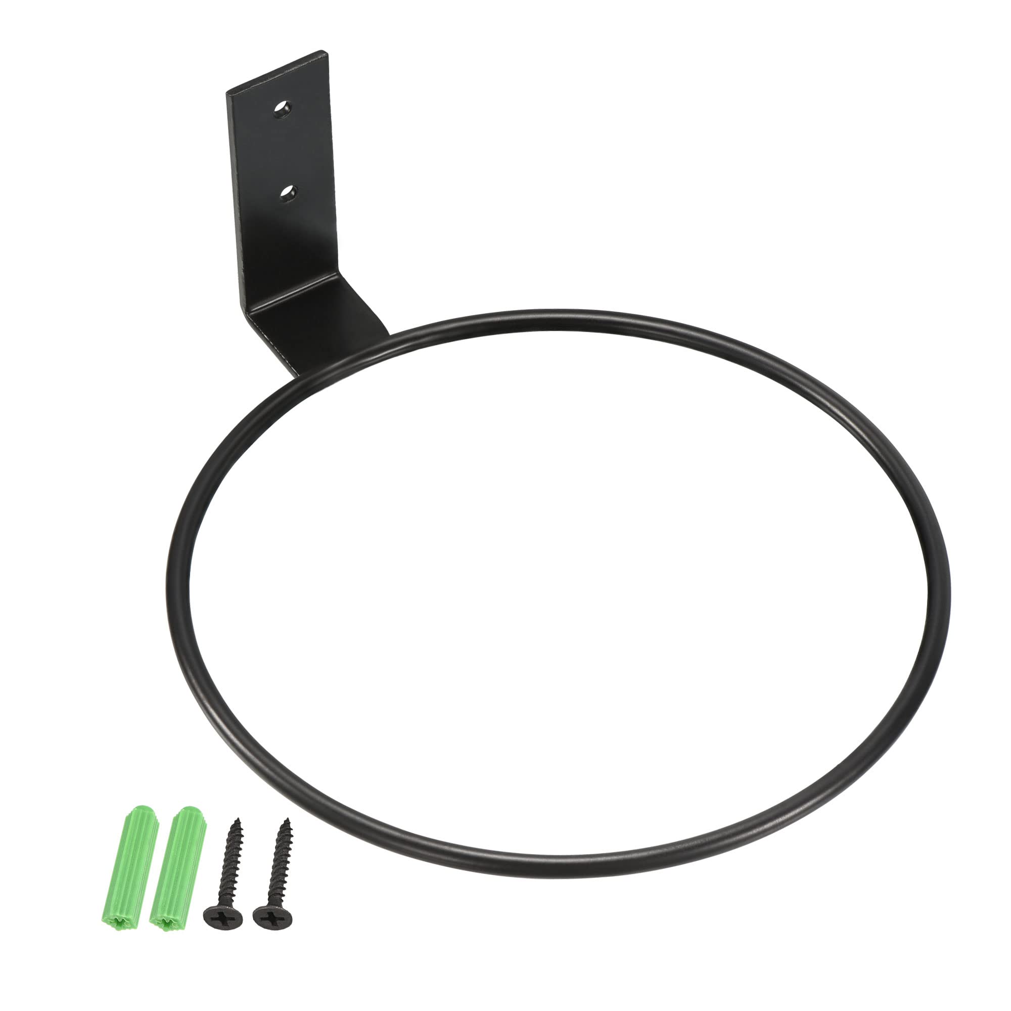 PATIKIL 6 Inch Flower Pot Holder, 3 Pack Ring Wall Mounted Plant Stand Rack for Home Indoor Outdoor, Black