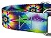 Country Brook Petz - HossFit Jr Wide Martingale Dog Collar - Groovy Collection Featuring Far Out Designs (Tie Dye Flowers, Large)