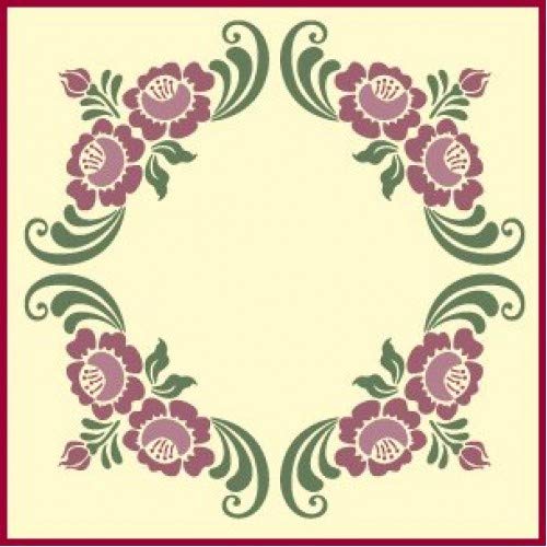 Rosemaling Rose 1 Stencil - The Artful Stencil