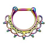 BodyJ4You Septum Clicker Ring Lace Tribal 16 Gauge (1.2mm)
