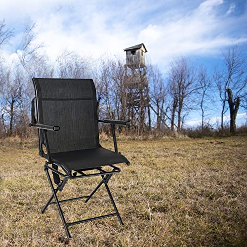 Tangkula 360Degree Hunting Swivel Chair, Ground Blind Chairs w/Armrest