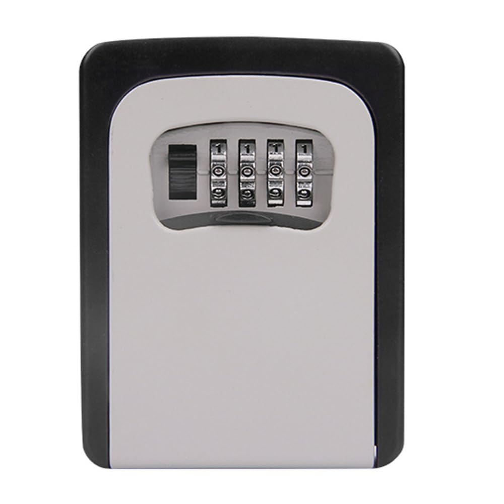 Lock Key Safe, 4 Digit Combination Lockbox Wall Mounted Key Lock Box - Waterproof Security Key Cabinet Safe Storage Key Locker for Garage School Elderly Parents Spare House, Grey