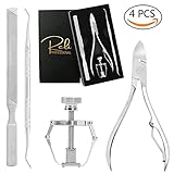 Ingrown Toenail Tool - Stainless Steel Surgical Grade Toe Nail Clippers Tools, Travel Kit for Personal Care Treatment | Thick Toenails, Manicure, Pedicure Set | 4 Pieces Cutter Lifter Filer Corrector