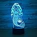 Fuxiao Mermaid 3D Optical Desk Lamp Night Light 7 Colors Change Table lamp with USB Cable for Home Decoration Household Accessories,Princess Birthday Christmas Gift for Girl Kids or Adult