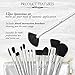 Qivange Makeup Brushes, Synthetic Foundation Eyeshadow Fan Brushes Set with Cosmetic Bag(12pcs,Silver)