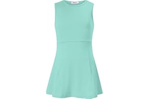 LIONJIE Girls Sleeveless Tennis Golf Sport Dress Outfit Athletic Pleated Skirt Sets with Built-in Shorts Pockets 3-12 Years