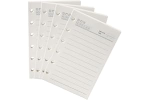 Moterm A7/Pocket Planner Insert, 4-Pack Binder Notebook Organiser Refills Paper, 3.23 x 4.84 Inch 100gsm Thick Paper(A7/Pocket, Lined)