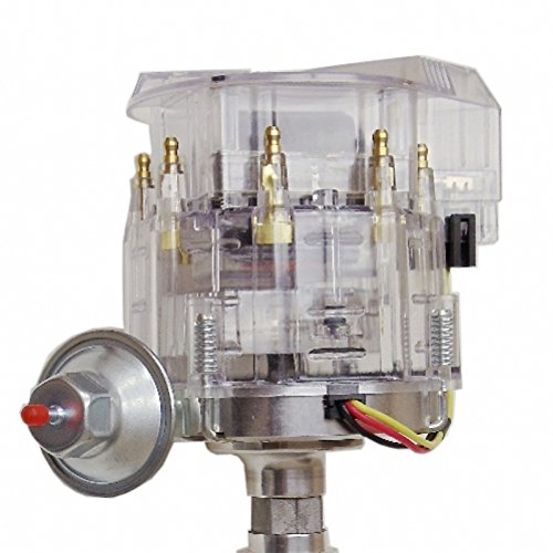 For SBC BBC Chevy 305 350 454 V8's HEI Distributor with Clear Cap 65k 65,000 Volt