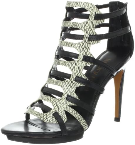 Luxury Rebel Women's West Gladiator Sandal, Latte/Black, 38.5 EU/8.5 M US