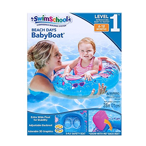 image for SwimSchool Beach Days Baby Boat with Adjustable Backrest Seat, Inflata