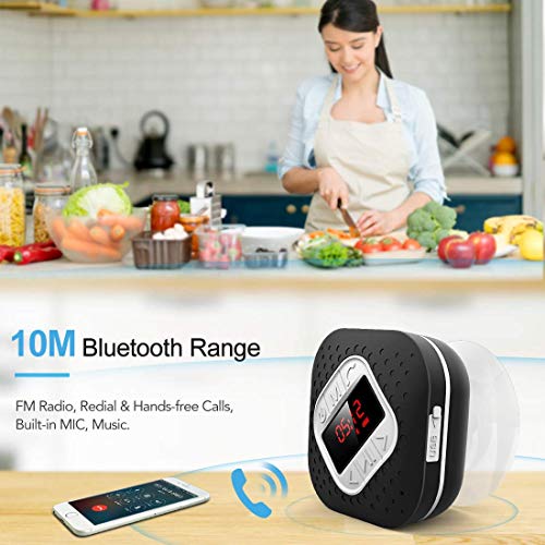 Bluetooth Shower Speaker Radio with LED Screen, AGPTEK Portable