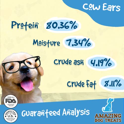 Cow Ears for Dogs Full Size (5 Pack) ThickCut 100 Beef All