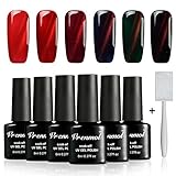 Vrenmol Magnetic 3D Cat Eye Gel Nail Polish Set Soak Off UV LED Lacquer Manicure Nail Art Gift Kit 6 Colors + Free Magnet Sticks
