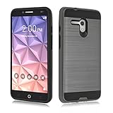 Alcatel One Touch Fierce XL Case, ZeopoCase Hybrid Armor Dual Layer Defender Protective Hard Case Cover for Alcatel OneTouch Fierce XL (5054) (Black)