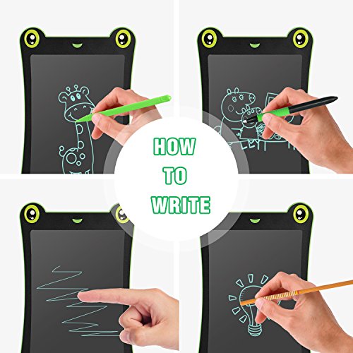 LCD Writing Tablet Frog Pad WOBEECO Children Doodle Pad Scribble Game Magnetic Drawing Board Kid’s Fun Toy Smart Learning Tool 2 Styluses Included (Blue) - Thumbnail 2